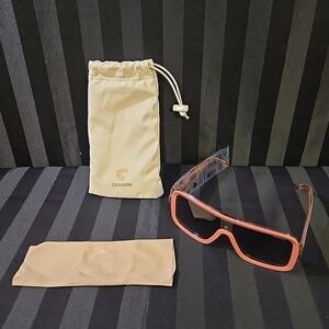 New No Box Carrera Unisex Square Sunglasses W/Pouch Pink Smoke Flaglab14